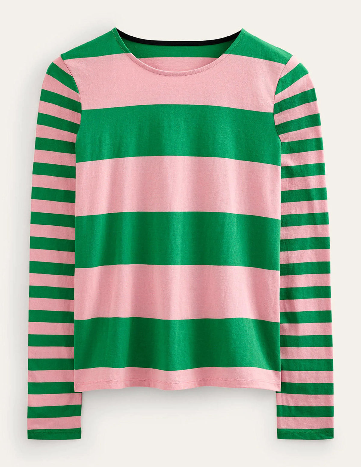 Bea Long Sleeve Breton-Pink, Green Hotch