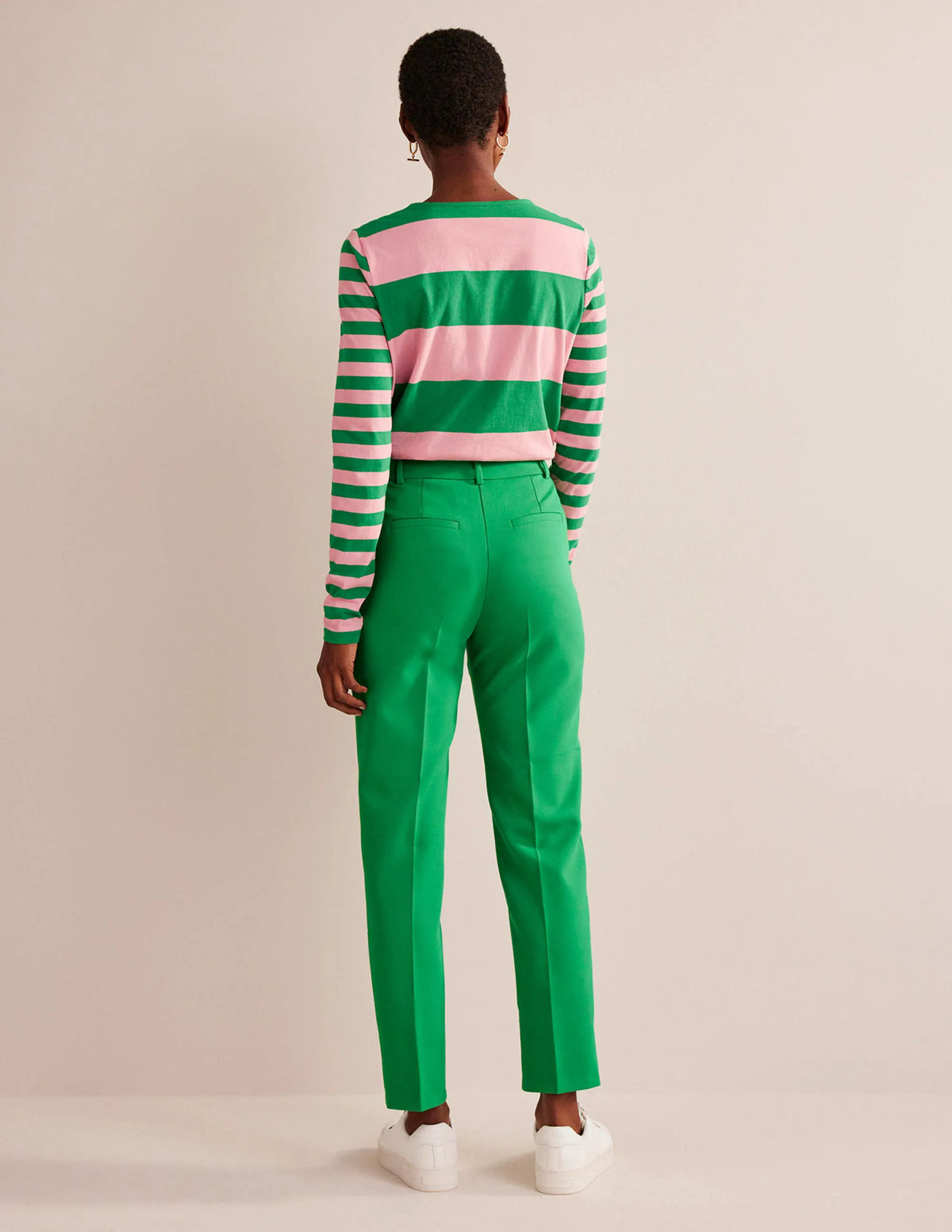 Bea Long Sleeve Breton-Pink, Green Hotch