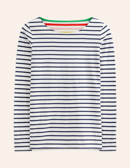 Ella Long Sleeve Breton-Rainbow Multistripe