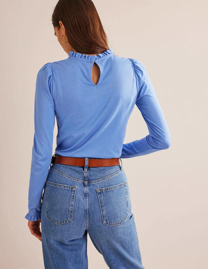 Supersoft Frill Detail Top-Marina