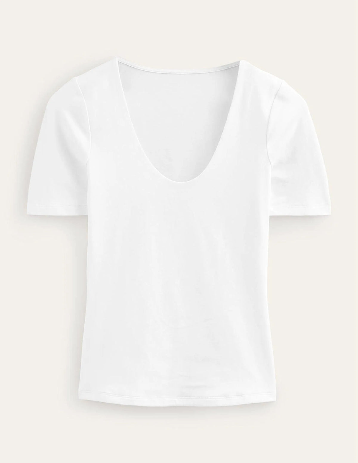 Double Layer Short Sleeve Top-White