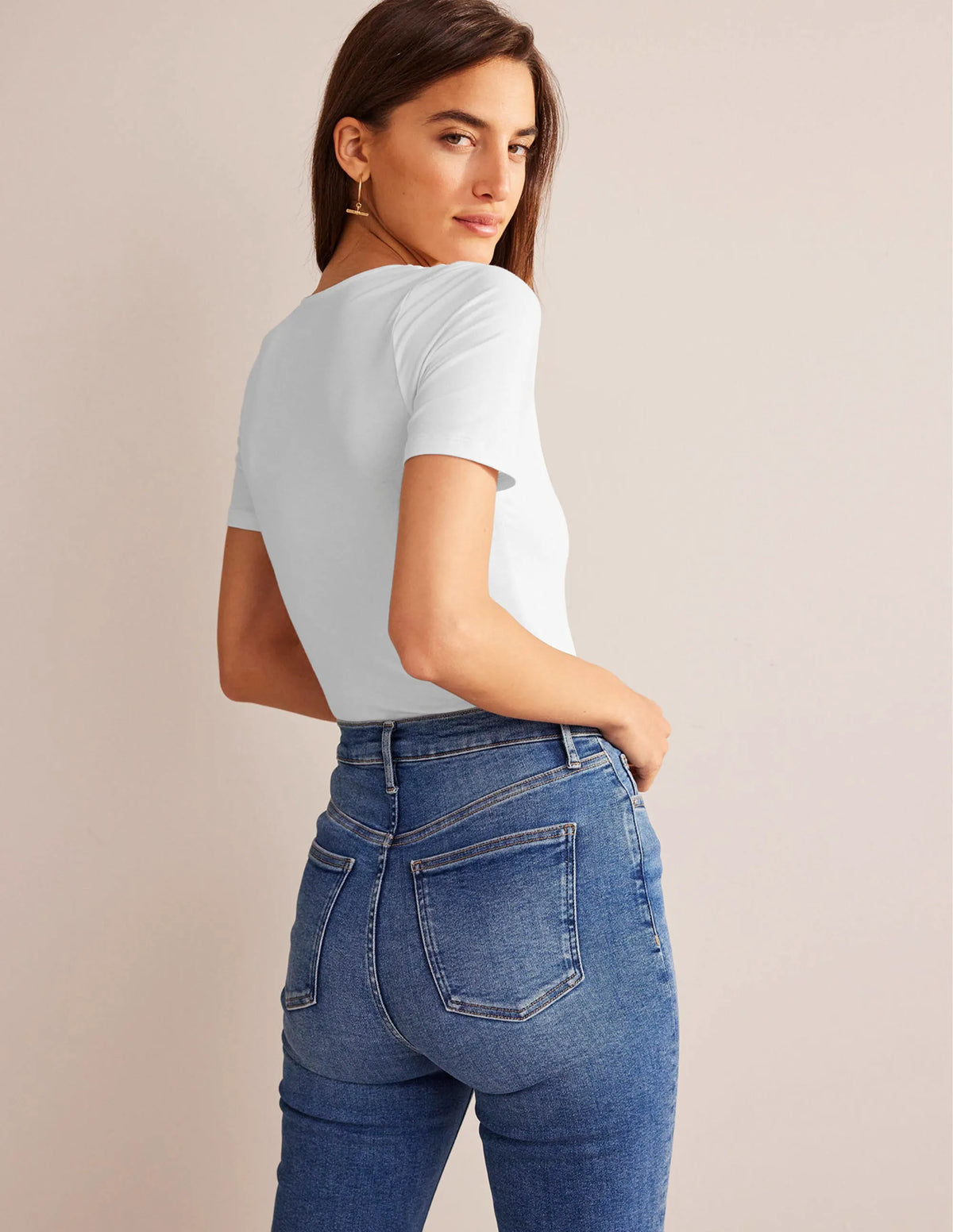 Double Layer Short Sleeve Top-White