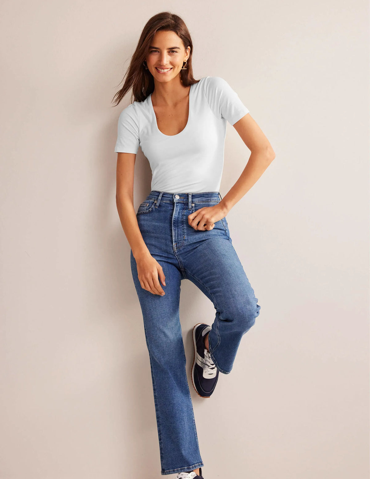 Double Layer Short Sleeve Top-White