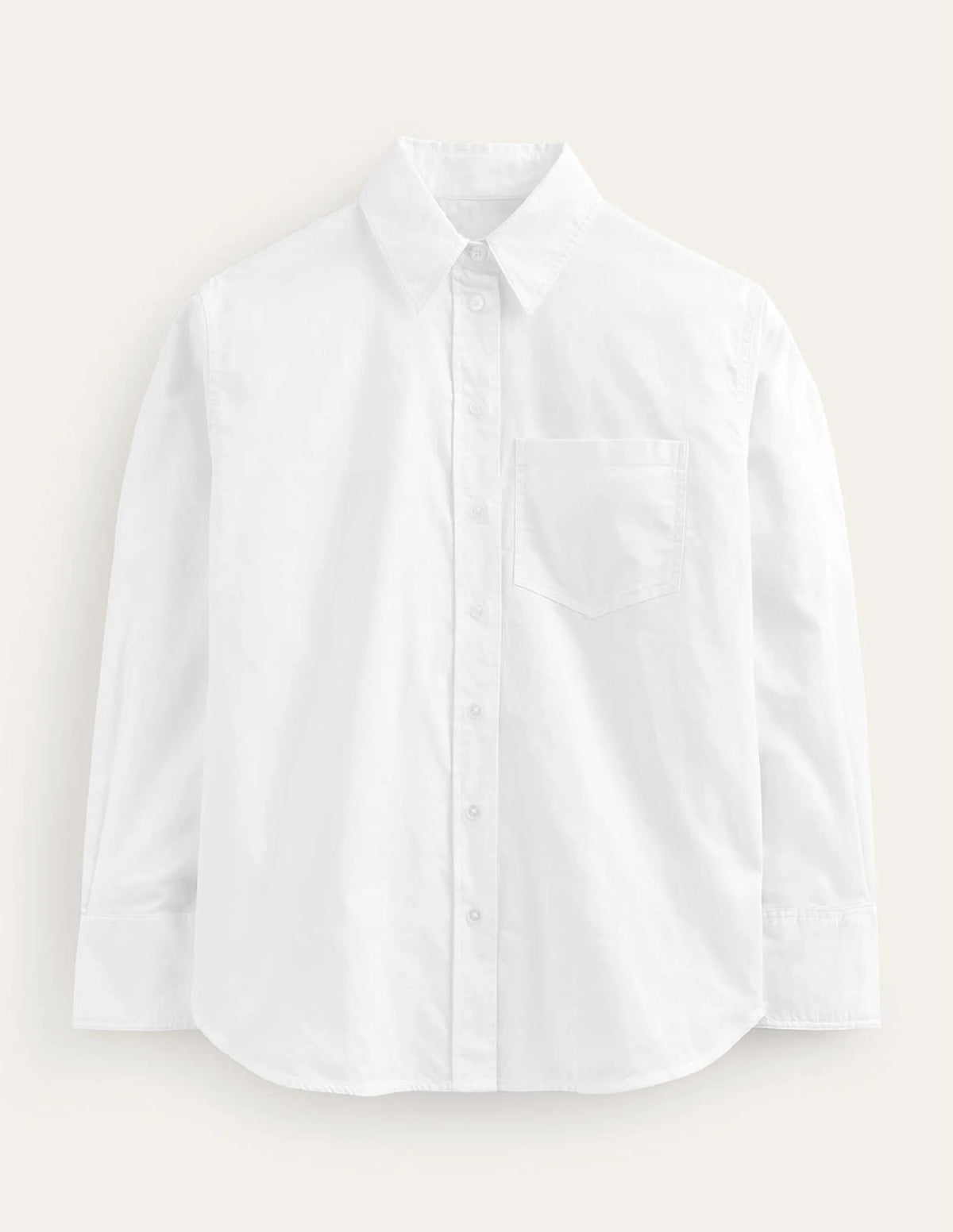 Connie Relaxed Cotton Shirt-White
