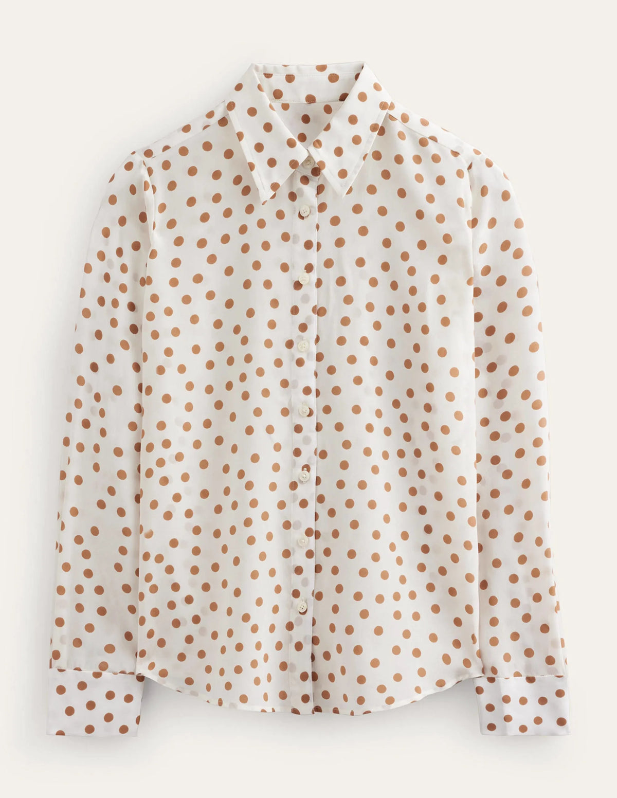 Sienna Silk Shirt-Camel, Dotty Spot