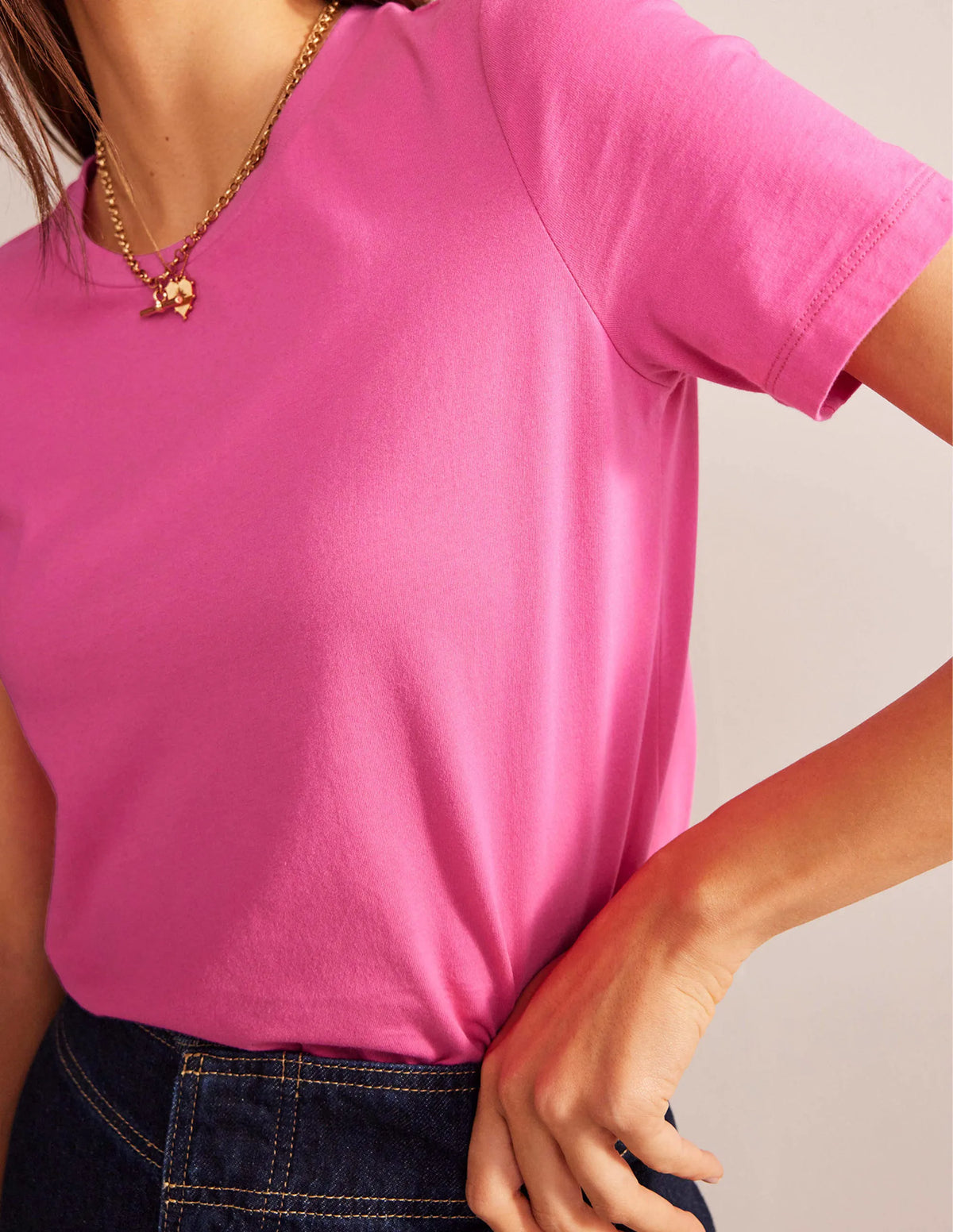 Pure Cotton Crew T-shirt-Pink