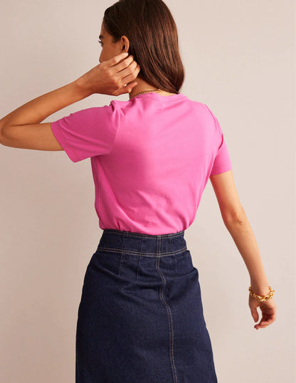 Pure Cotton Crew T-shirt-Pink