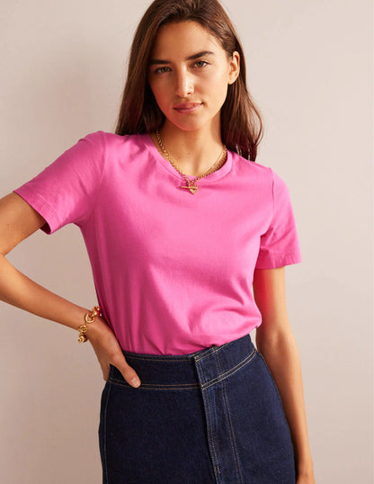 Pure Cotton Crew T-shirt-Pink