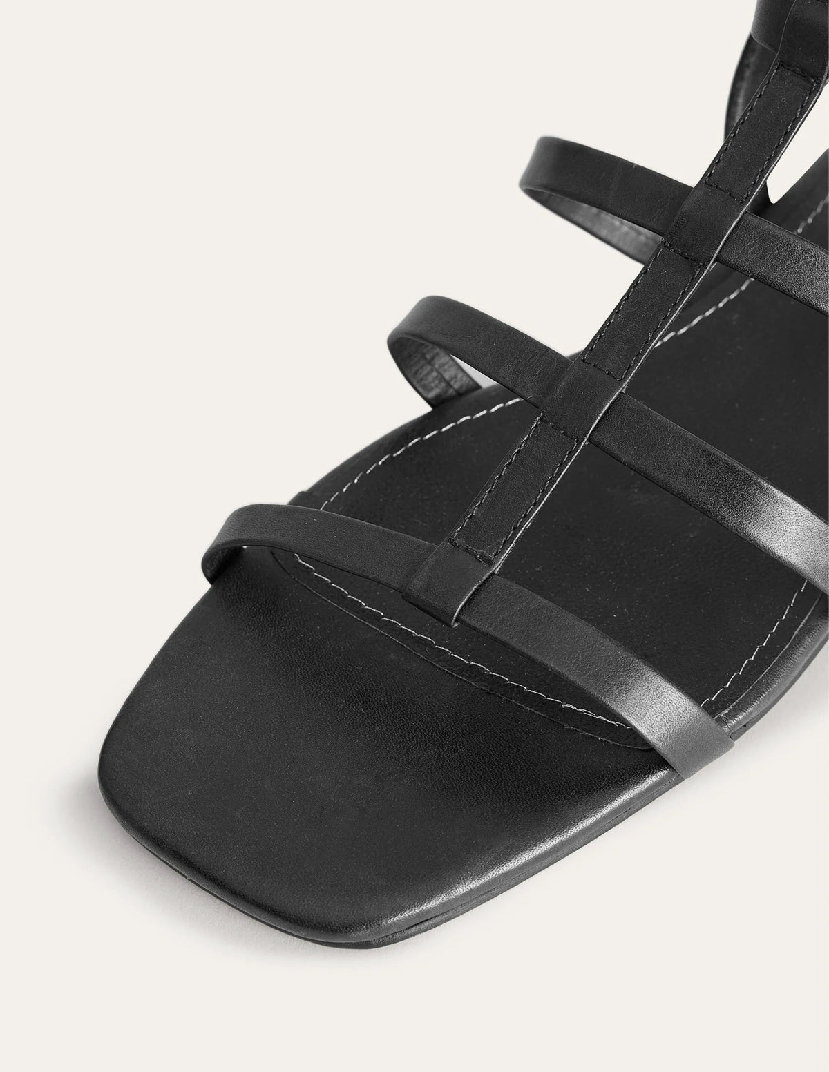 Leather Gladiator Sandals-Black