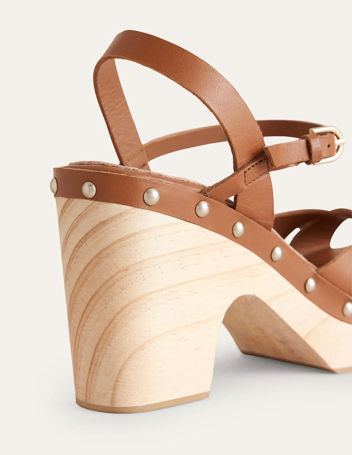 Cross-Strap Platform Clogs-Tan