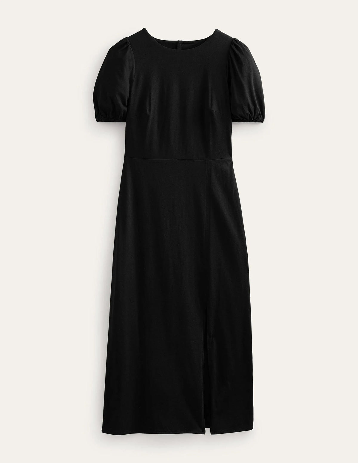 Back Detail Jersey Midi Dress-Black