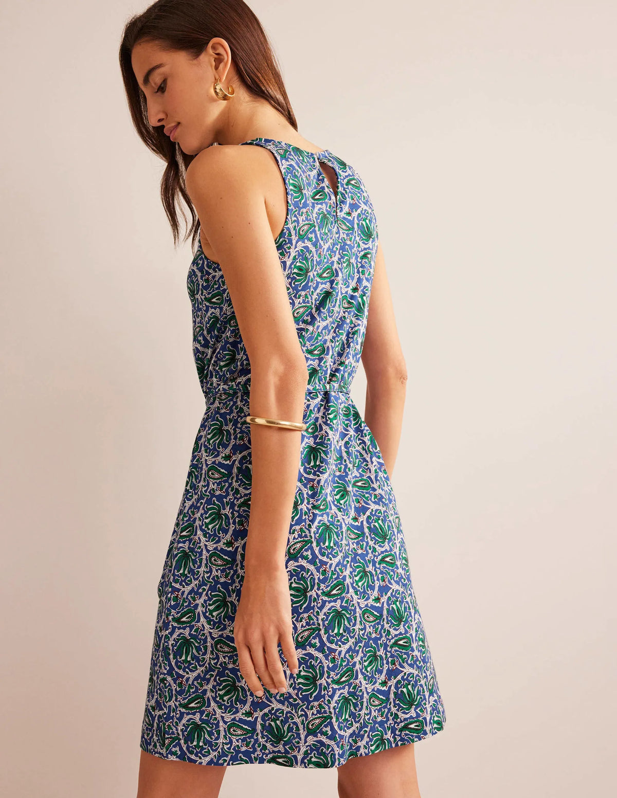 Swing Jersey Dress-Blue Wave, Botanic Vine