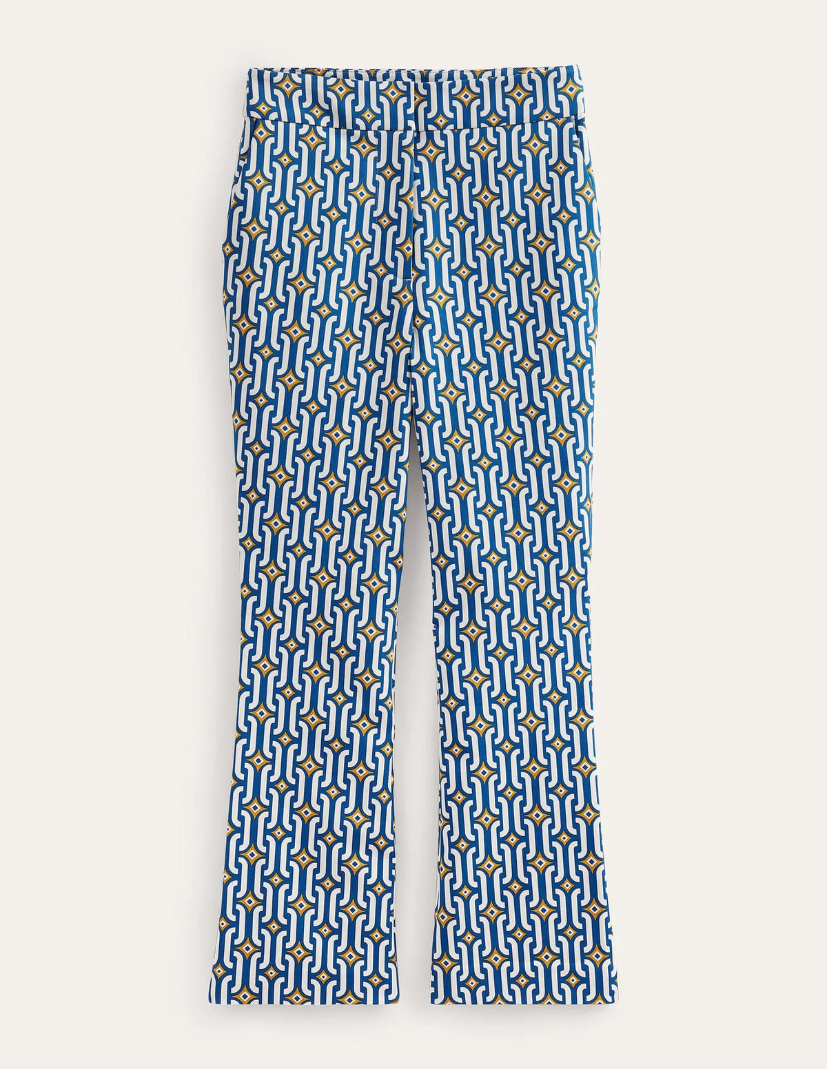 Cropped Flared Pants-Sapphire, Azure Geo