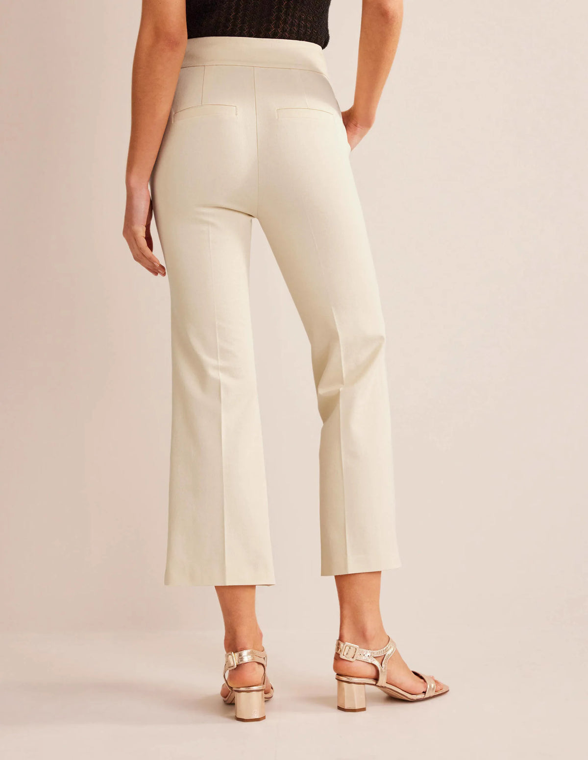 Bi-Stretch Crop Flare Pants-Dorset Cream