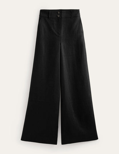 Highbury Linen Pants-Black
