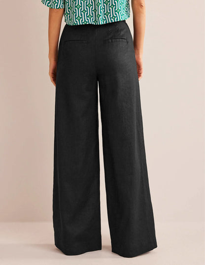 Highbury Linen Pants-Black