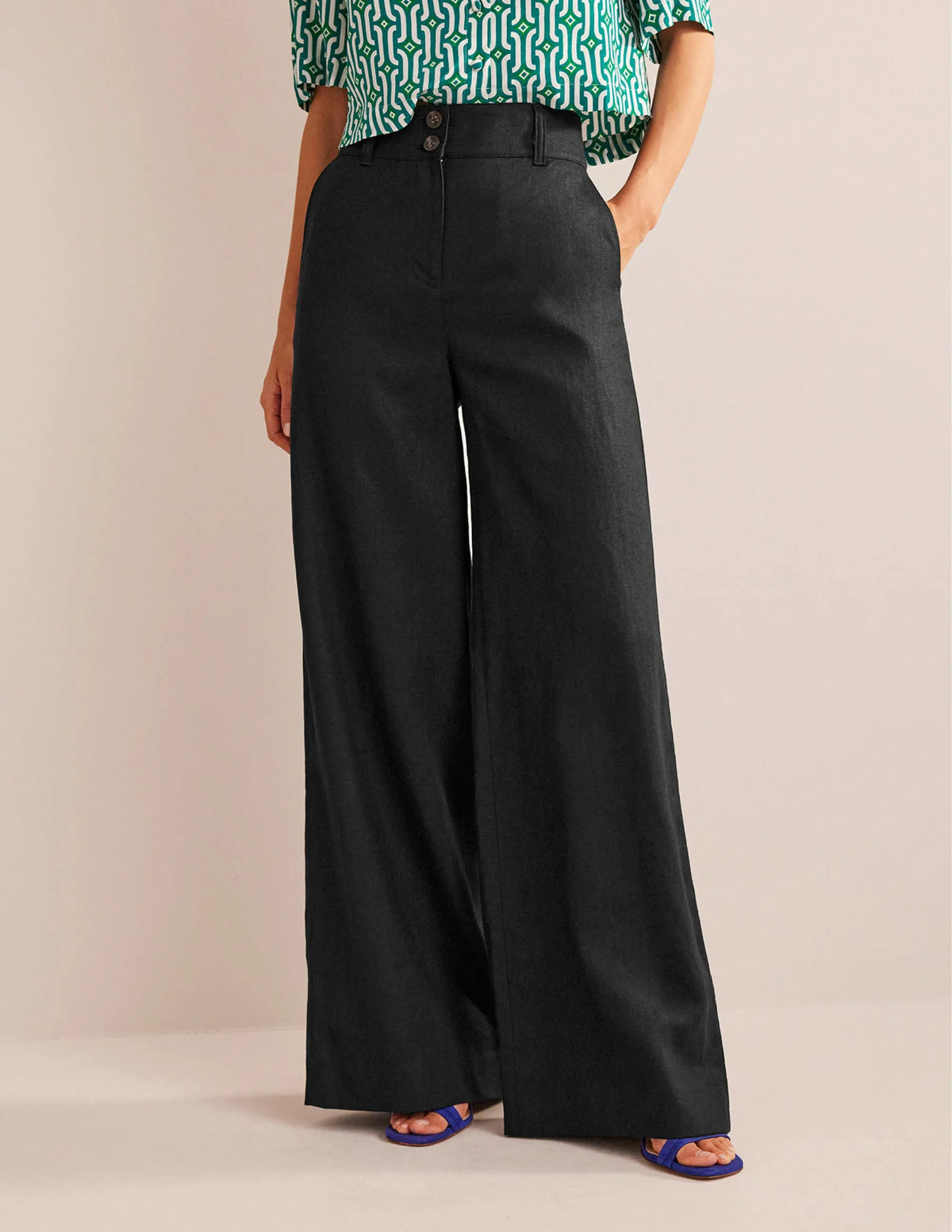 Highbury Linen Pants-Black