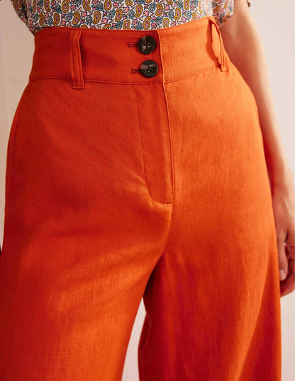 Highbury Linen Pants-Kumquat