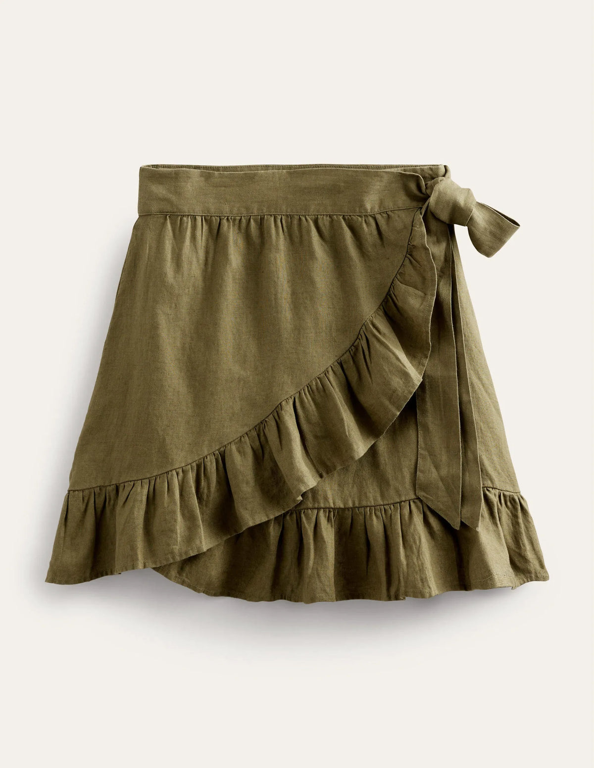 Linen Flippy Wrap Skirt-Capulet Olive