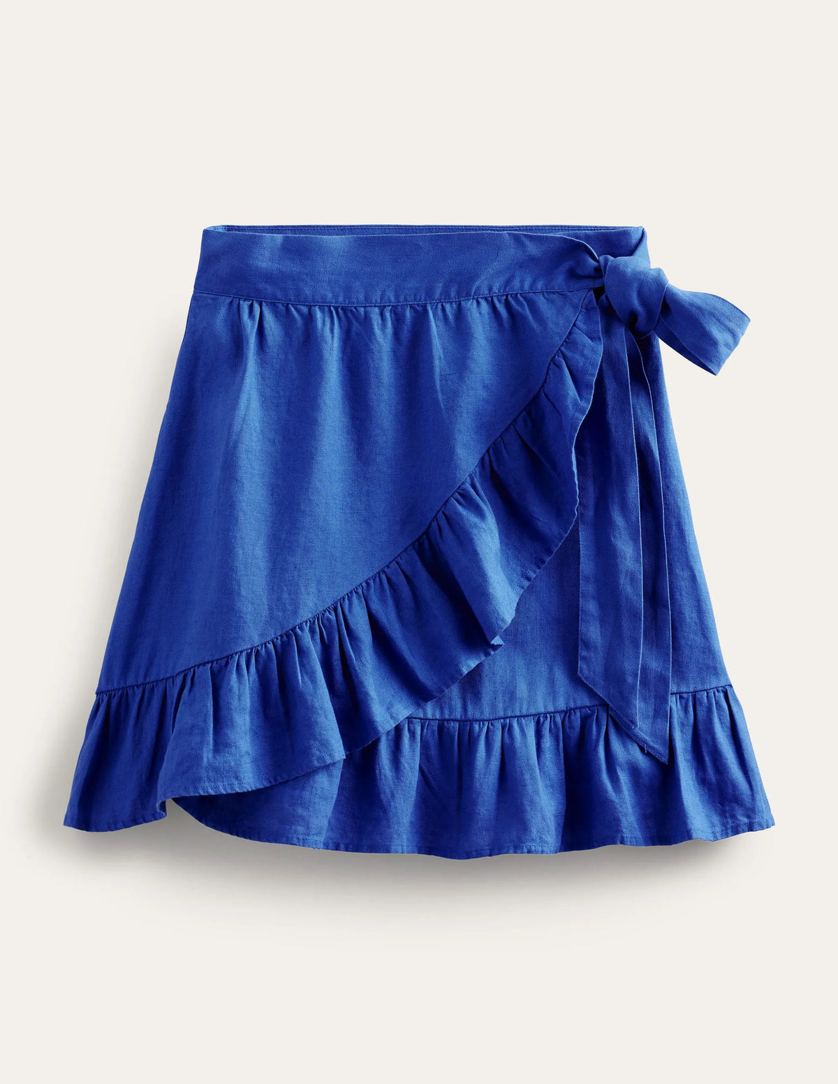 Linen Flippy Wrap Skirt-Island Sapphire
