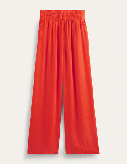 Crinkle Wide Leg Trousers-Firework