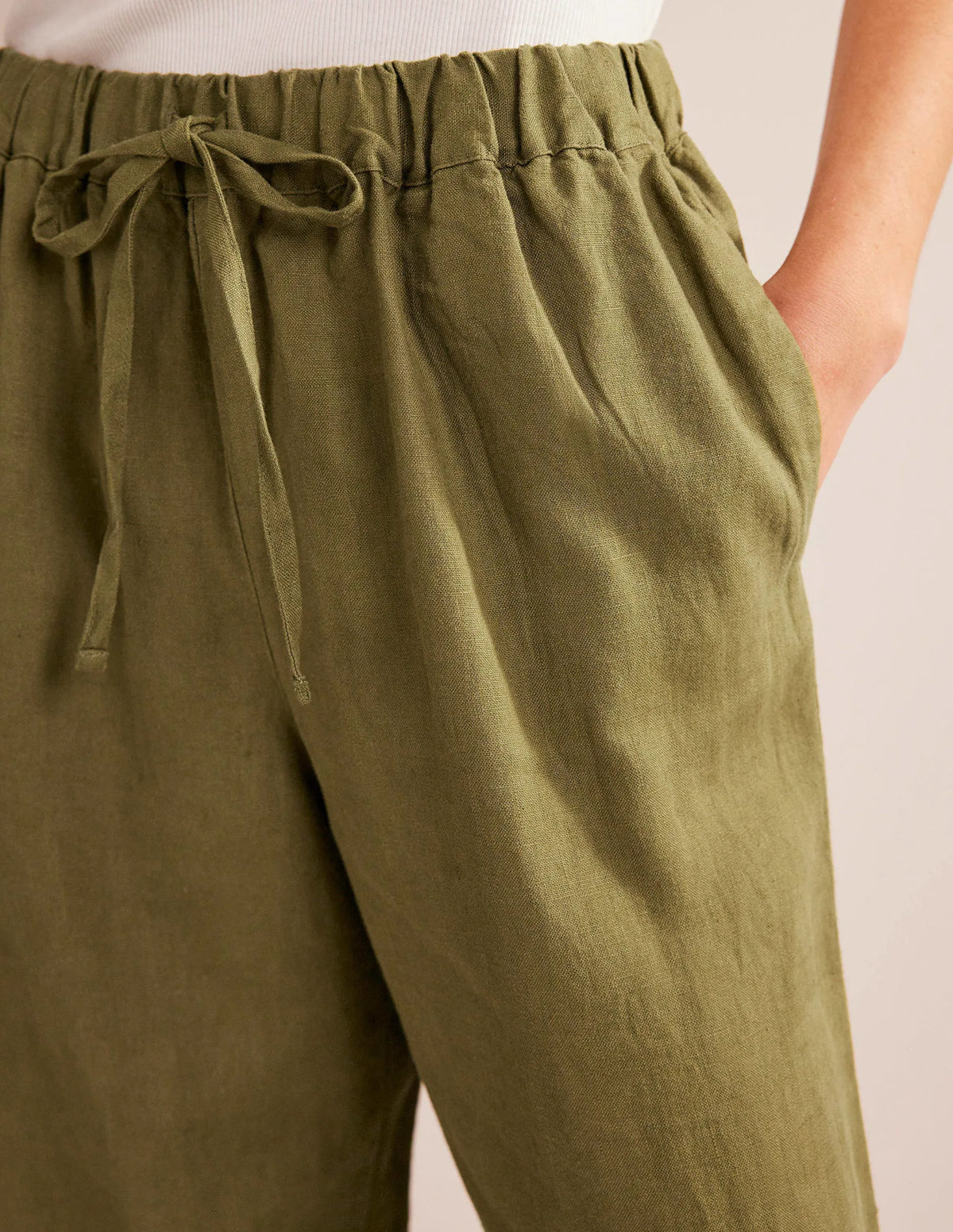 Relaxed Pull-on Linen Pants-Capulet Olive