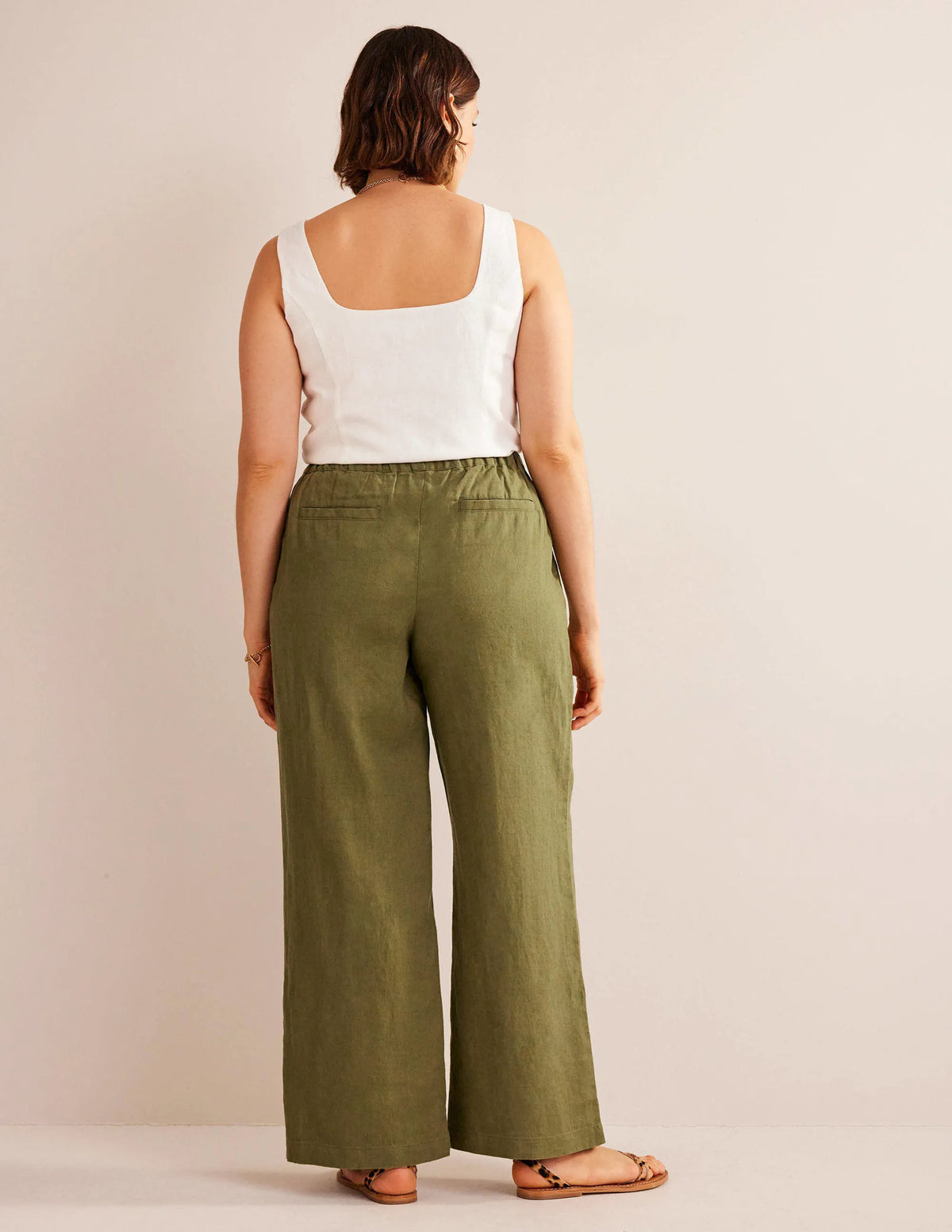 Relaxed Pull-on Linen Pants-Capulet Olive
