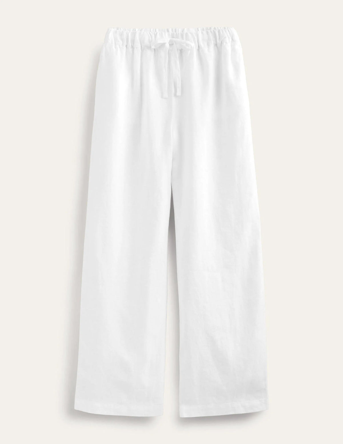 Relaxed Pull-on Linen Pants-White