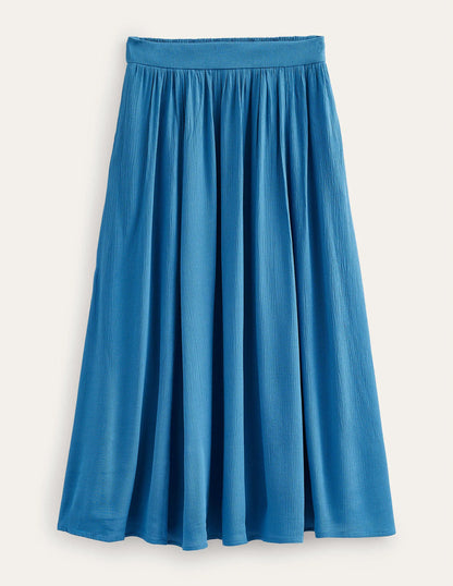 Vacation Midi Skirt-Aegean blue