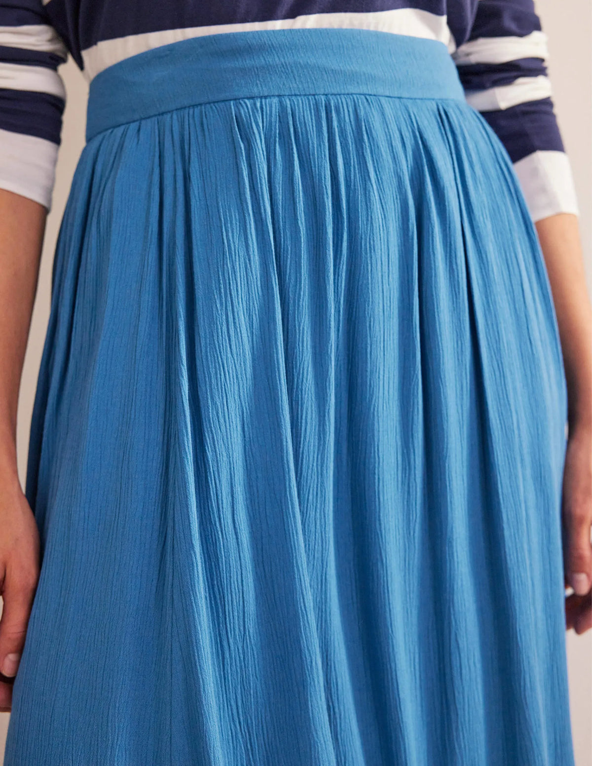 Vacation Midi Skirt-Aegean blue