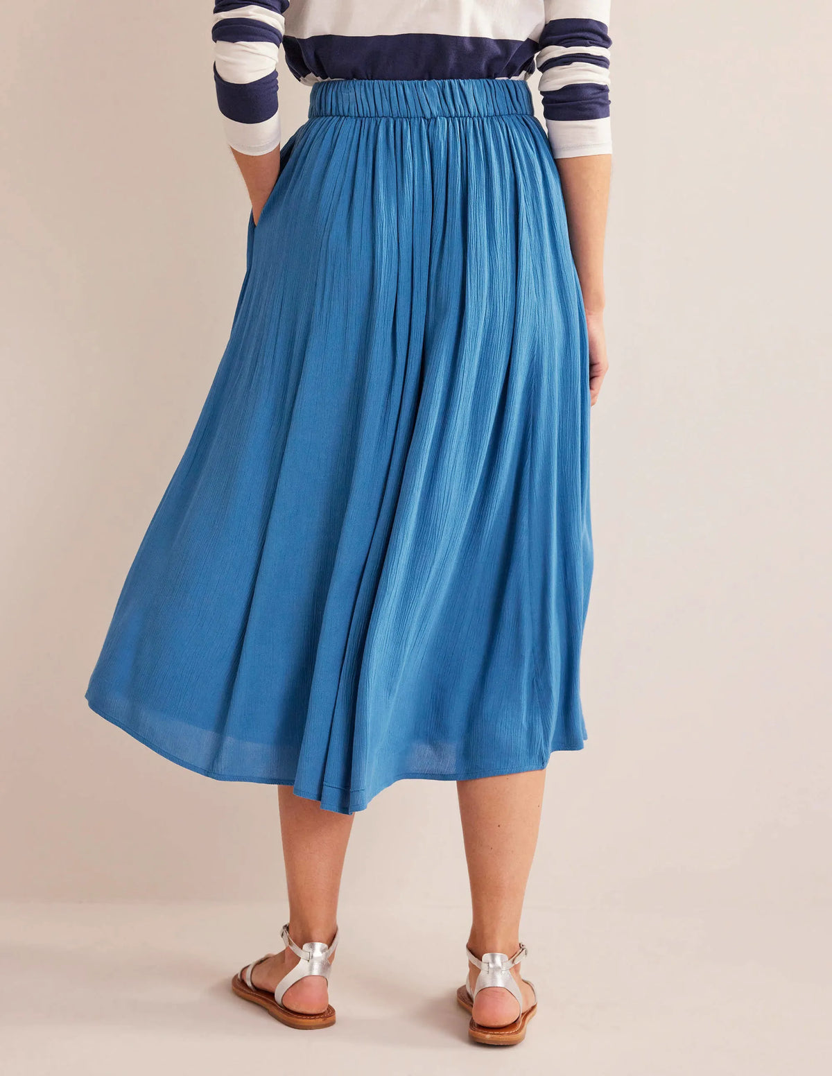 Vacation Midi Skirt-Aegean blue
