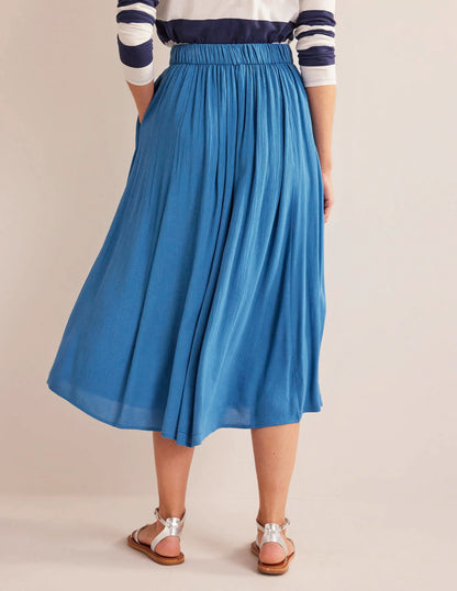 Vacation Midi Skirt-Aegean blue