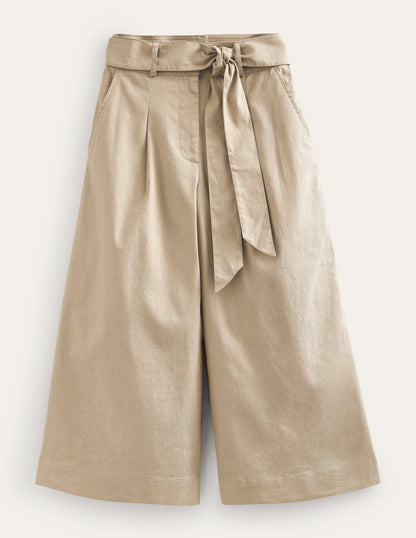 Cropped Wide-Leg Pants-Rope