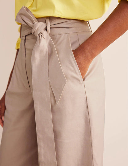 Cropped Wide-Leg Pants-Rope