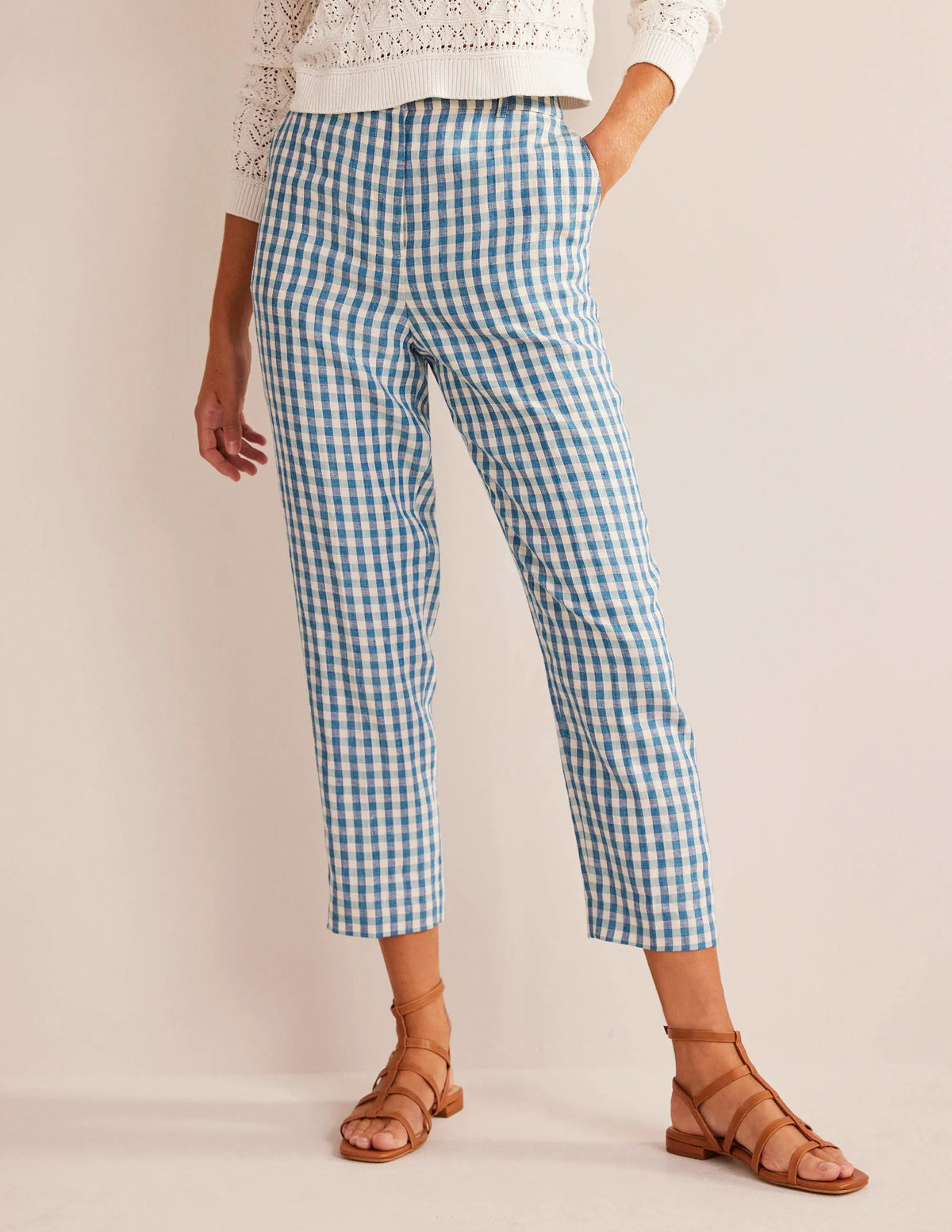 Kew Linen Pants-Check