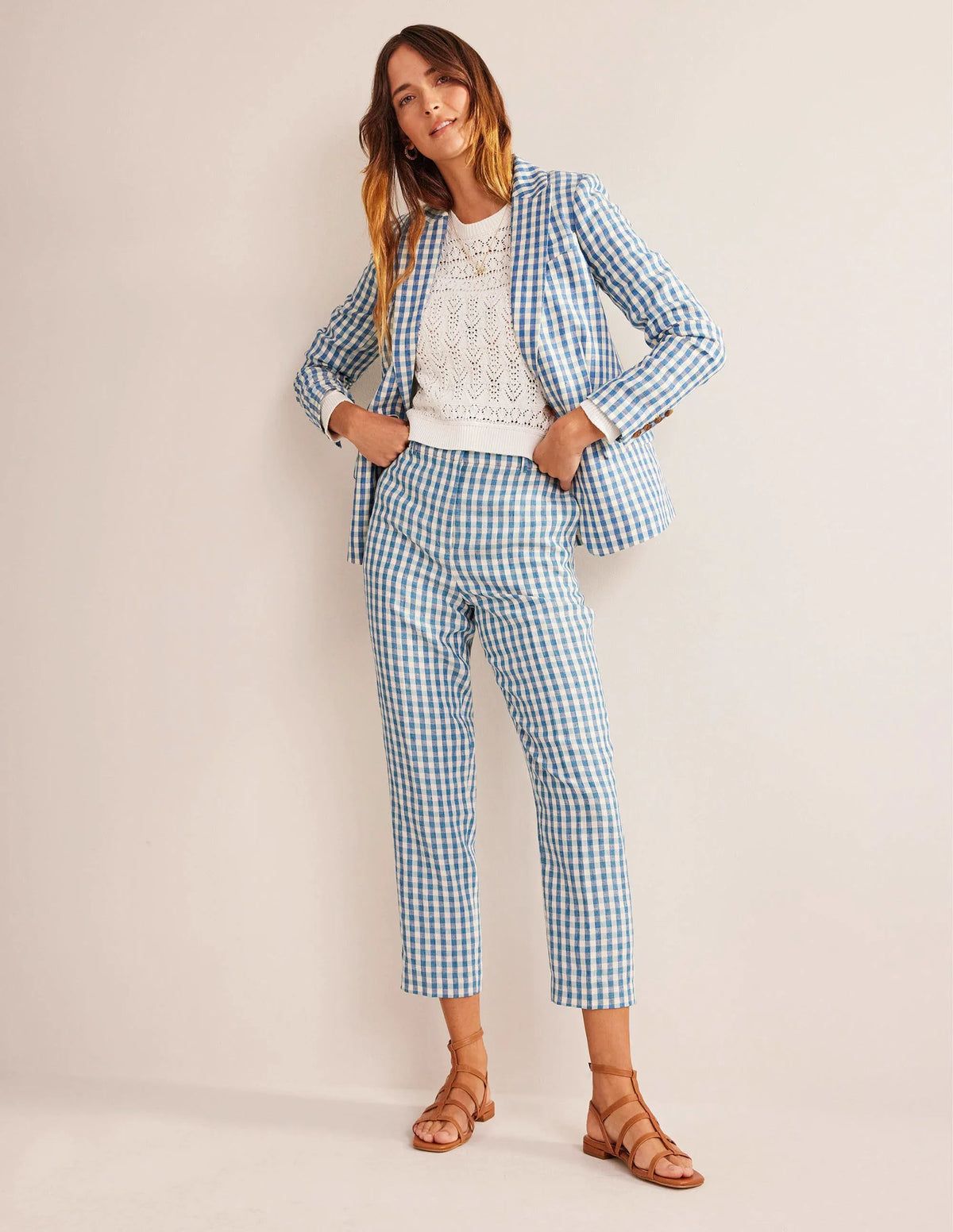 Kew Linen Pants-Check