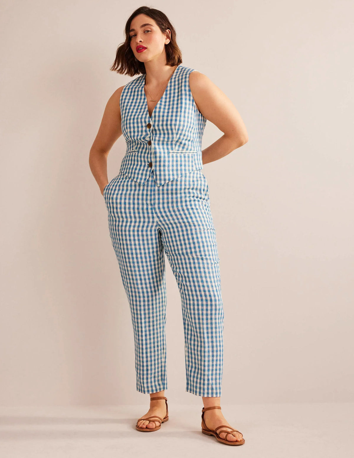 Kew Linen Pants-Check