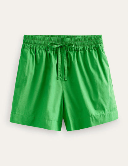 Cotton Pull-on Shorts-Green Bee
