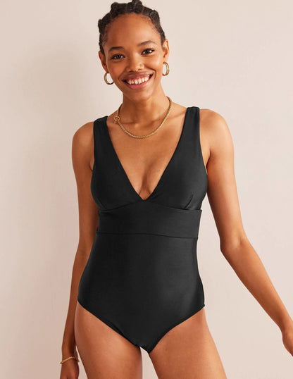 Porto V-neck Swimsuit-Black