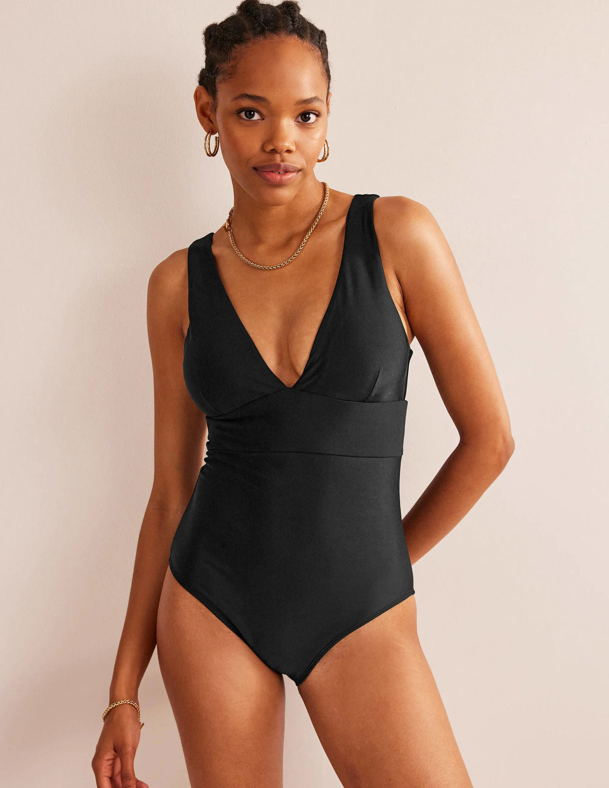 Porto V-neck Swimsuit-Black