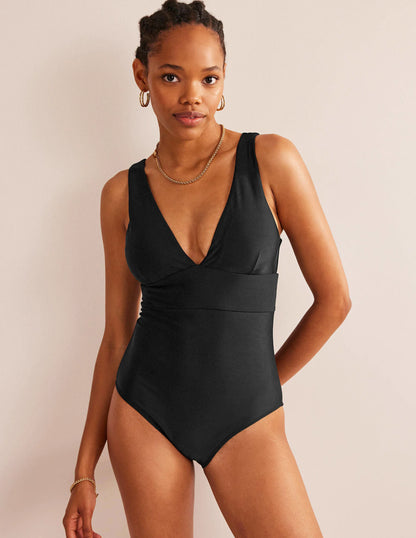 Porto V-neck Swimsuit-Black