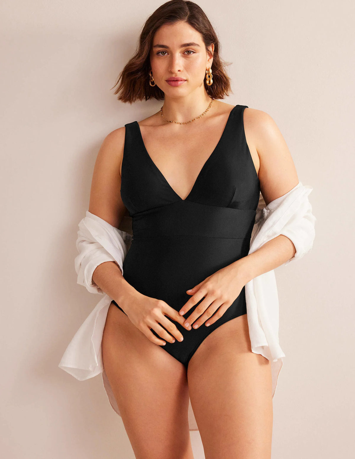 Porto V-neck Swimsuit-Black