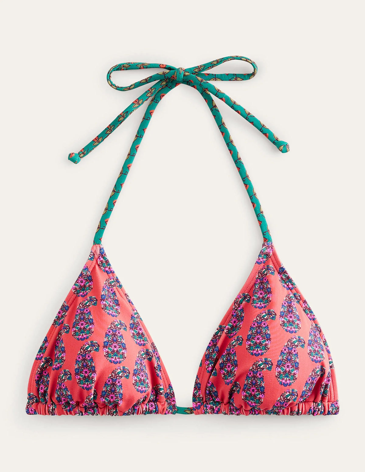 Symi String Bikini Top-Persimmon Orange Paisley