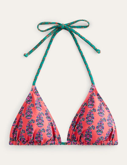 Symi String Bikini Top-Persimmon Orange Paisley