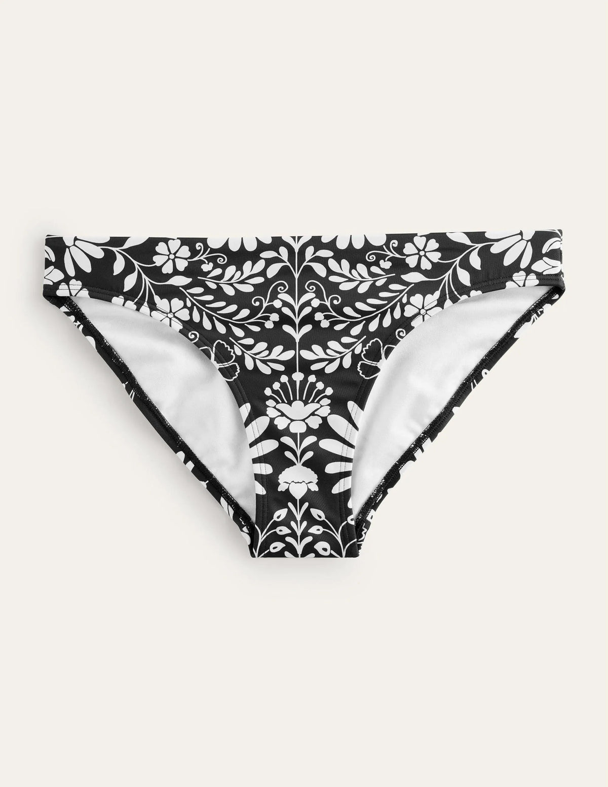 Classic Bikini Bottoms-Nero, Gardenia Sprig