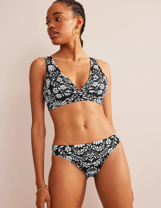 Classic Bikini Bottoms-Nero, Gardenia Sprig