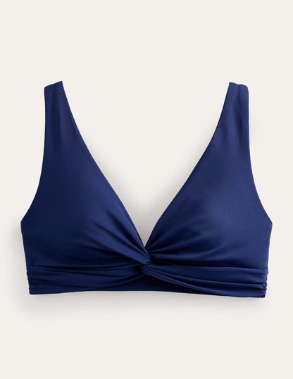 Twisted Classic Bikini Top-French Navy