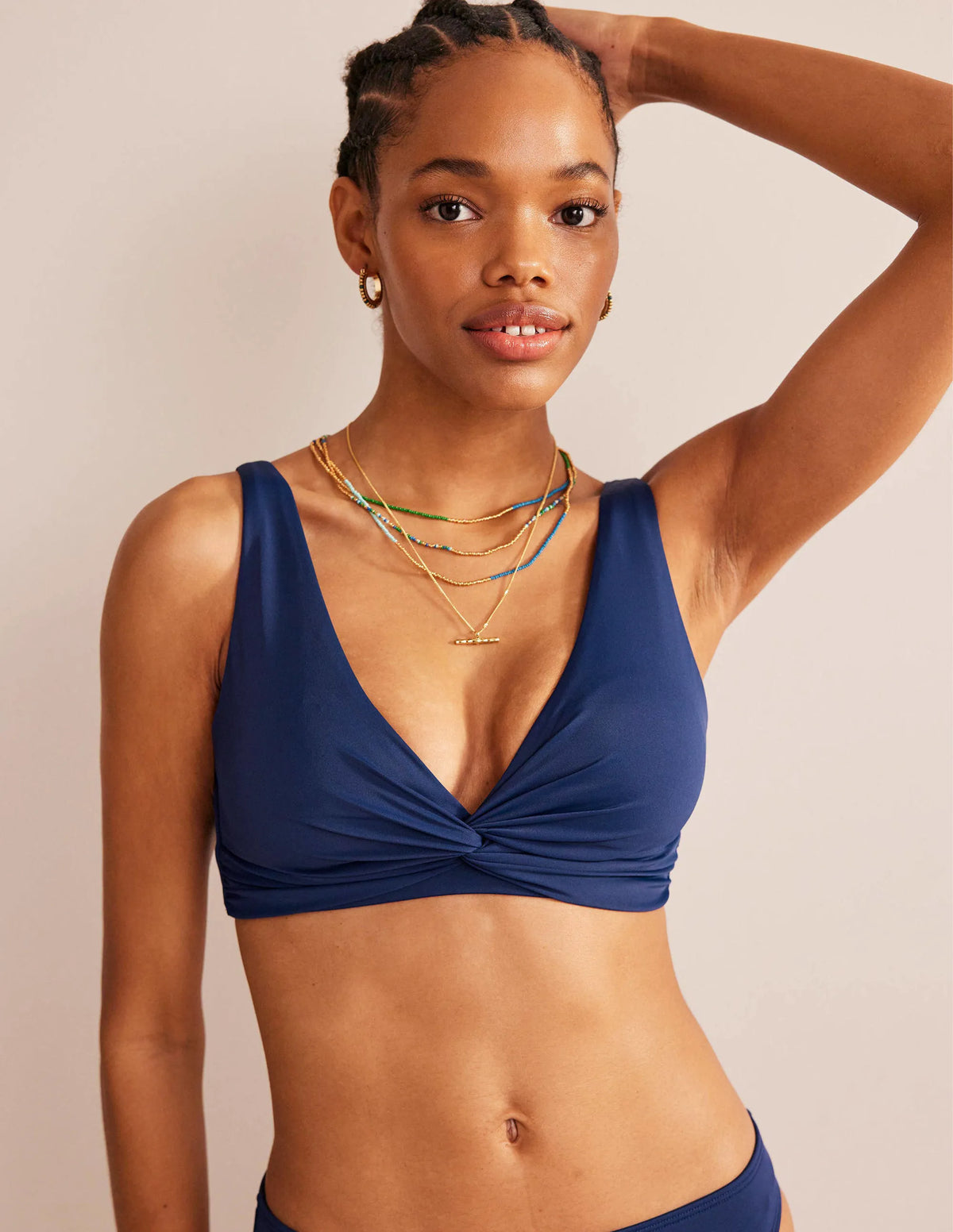 Twisted Classic Bikini Top-French Navy