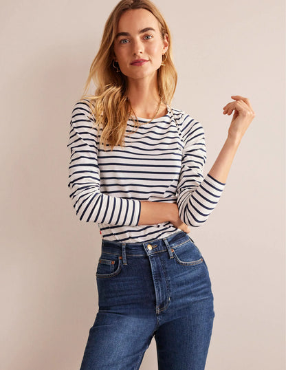 Ella Long Sleeve Breton-Rainbow Multistripe