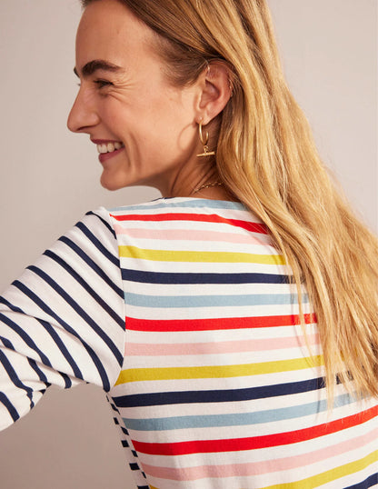Ella Long Sleeve Breton-Rainbow Multistripe